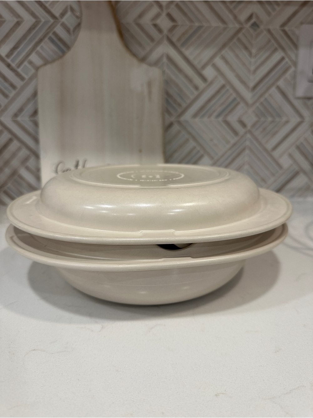 Vintage Tupperware Ultra 21 Almond Ovenware 3 Piece Casserole Set